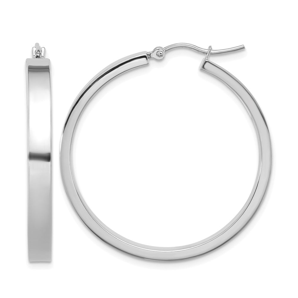 10k White Gold Polished Hoop Earring