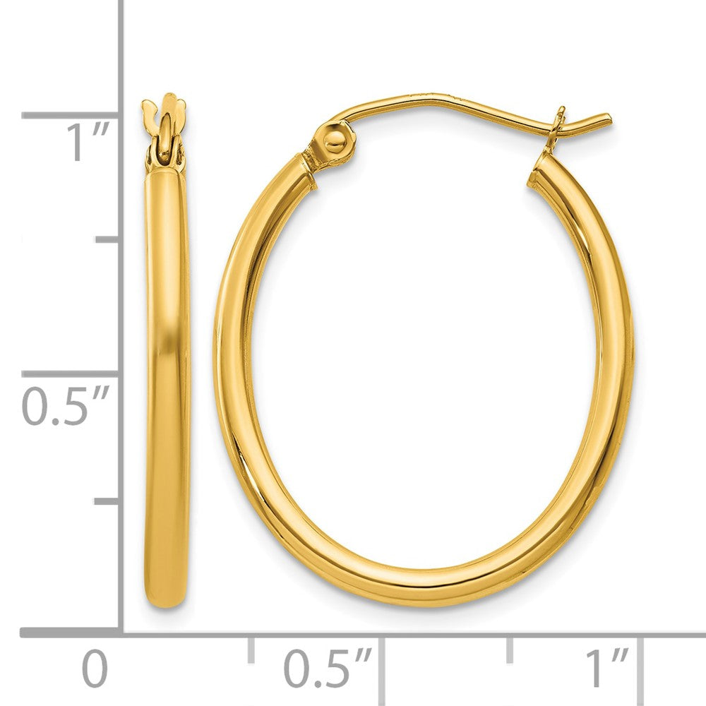 10k Oval Polished Hoop Earring