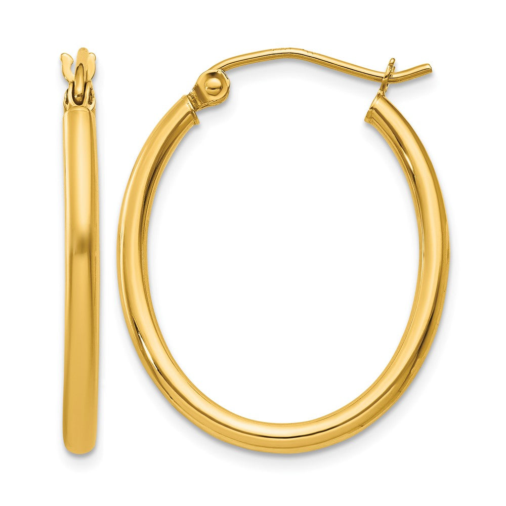 10k Oval Polished Hoop Earring
