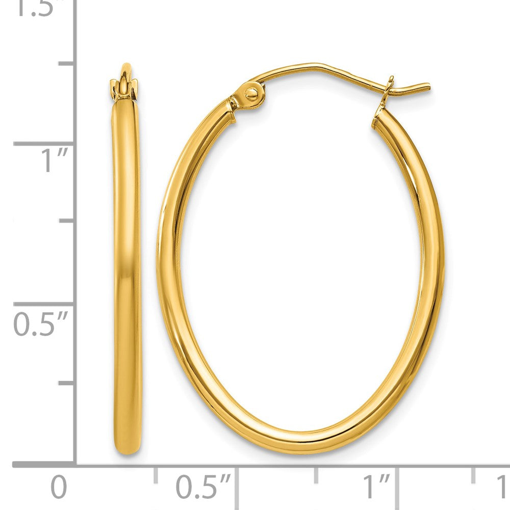 10k Oval Polished Hoop Earring