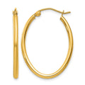 10k Oval Polished Hoop Earring