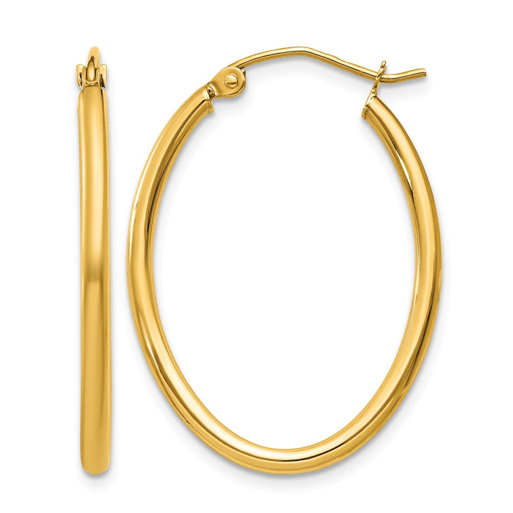 10k Oval Polished Hoop Earring