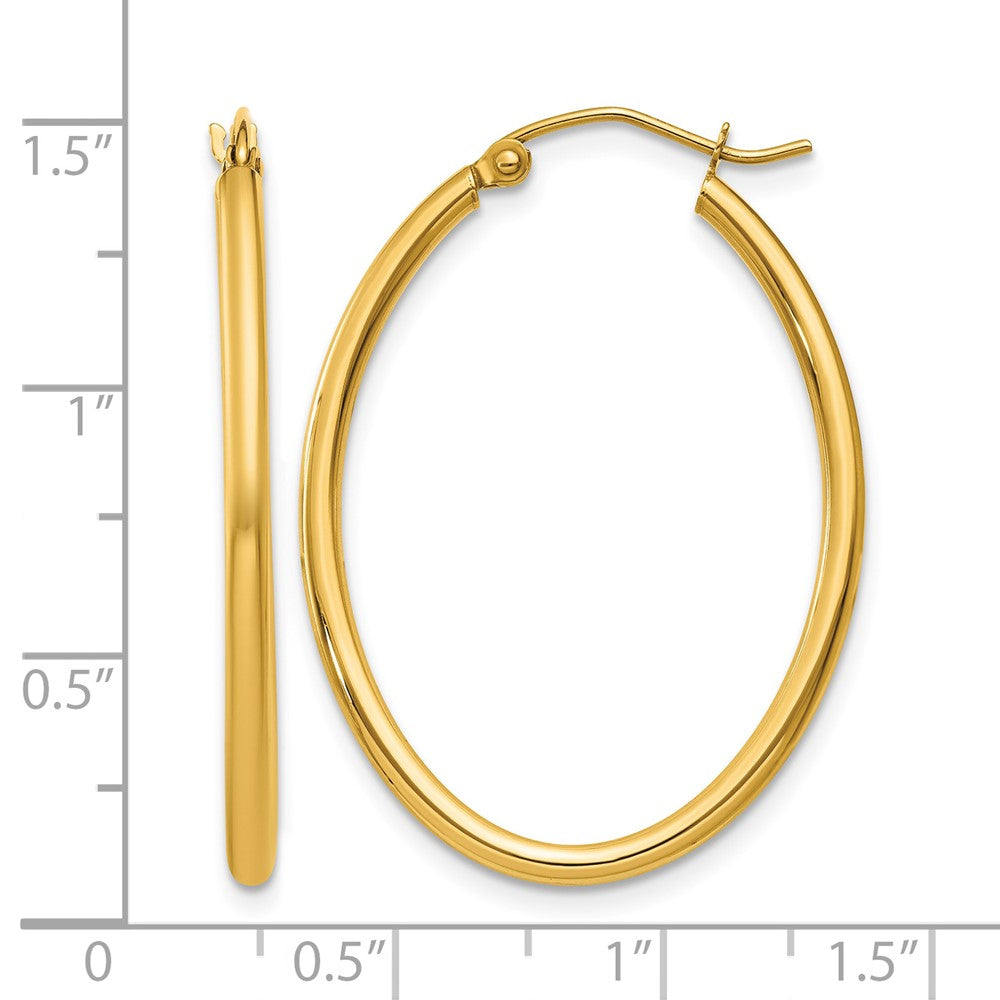 10k Oval Polished Hoop Earring