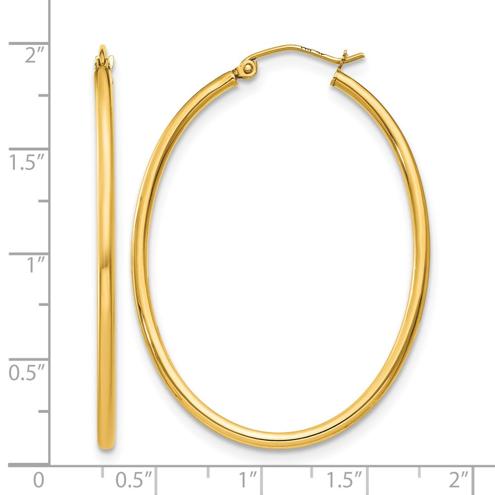 10k Oval Polished Hoop Earring