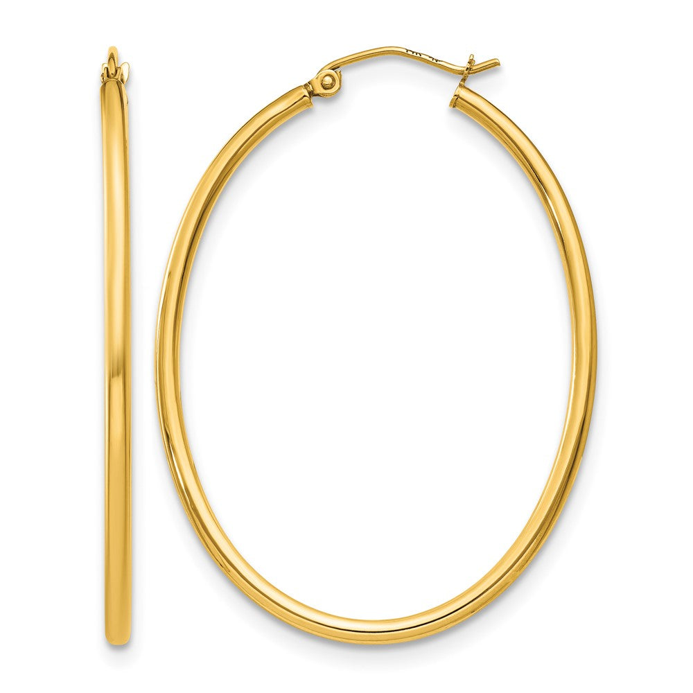 10k Oval Polished Hoop Earring