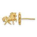 10k Satin Diamond-cut Unicorn Post Earrings