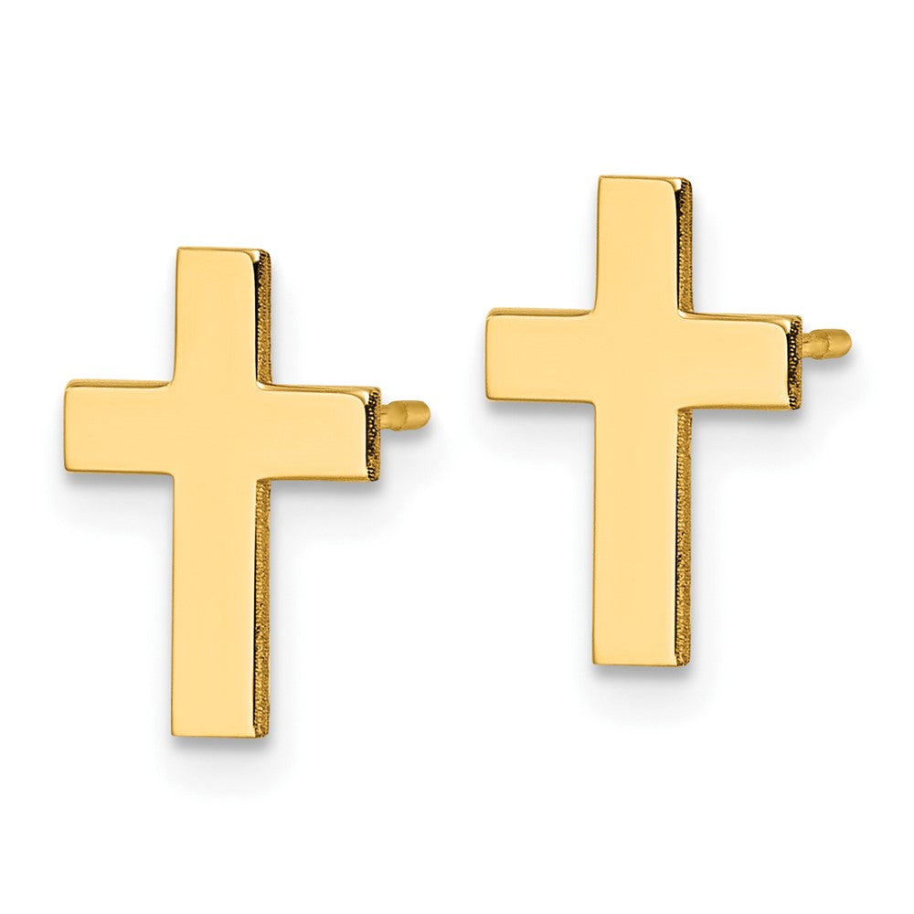10k Polished Cross Earrings