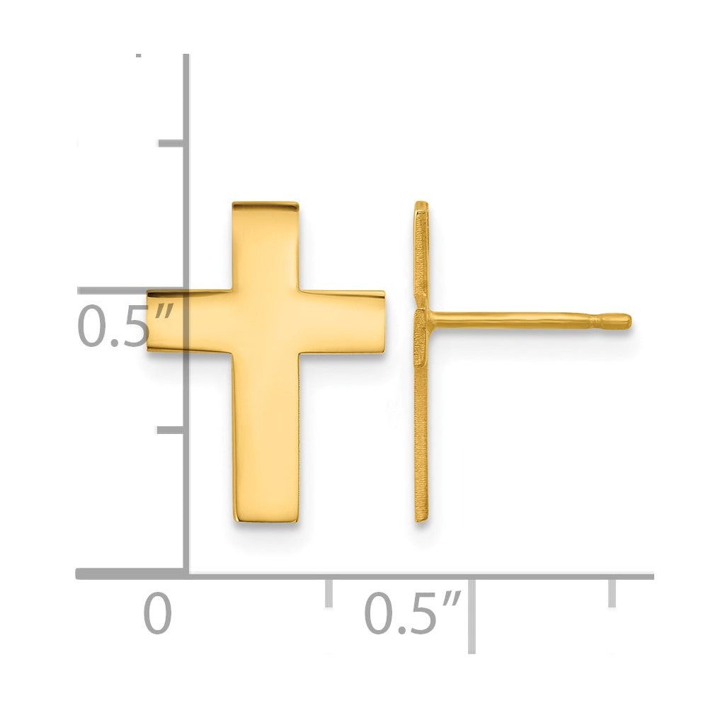 10k Polished Cross Earrings