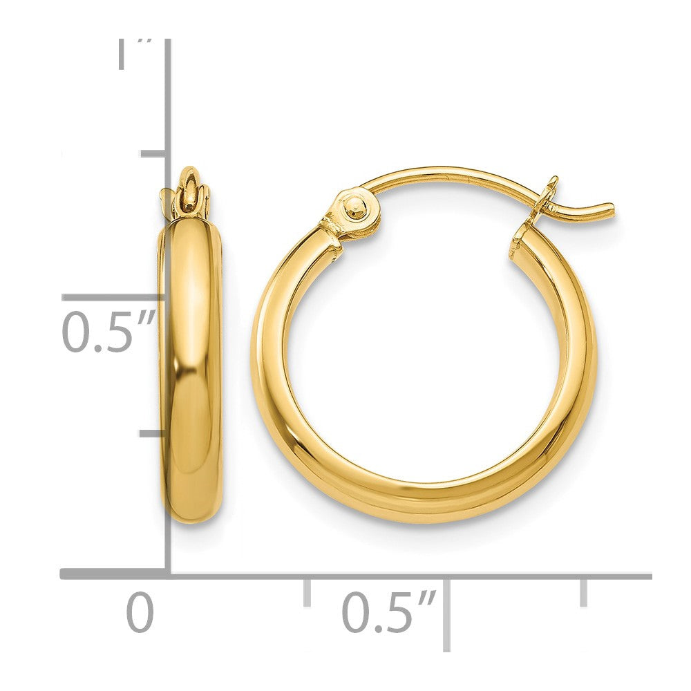 10k Round Tube Hoop Earrings