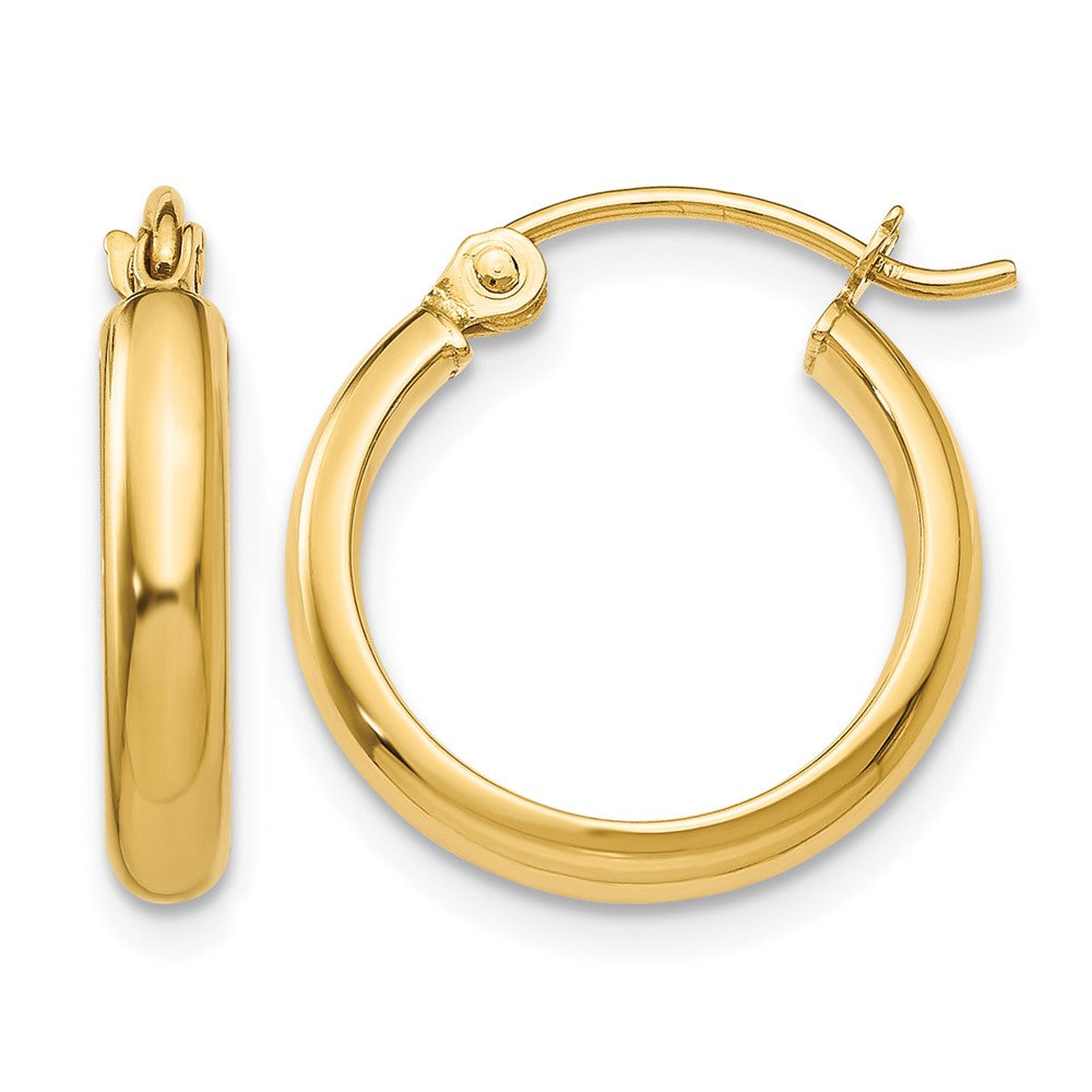 10k Round Tube Hoop Earrings