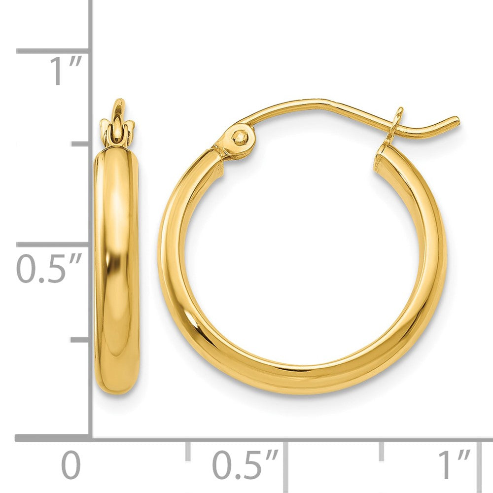 10k Round Tube Hoop Earrings