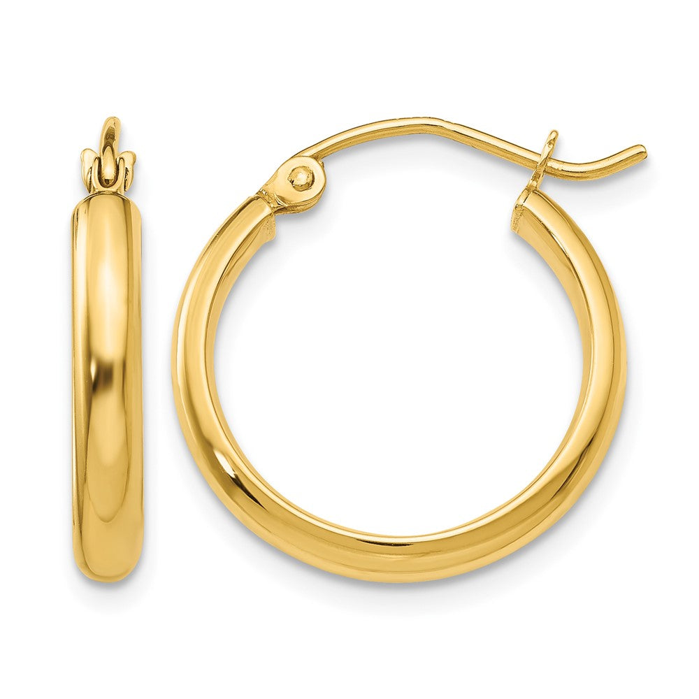 10k Round Tube Hoop Earrings