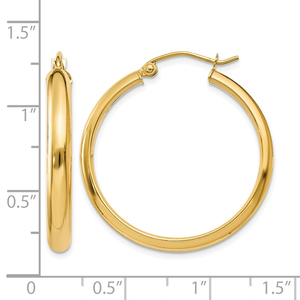 10k Round Tube Hoop Earrings