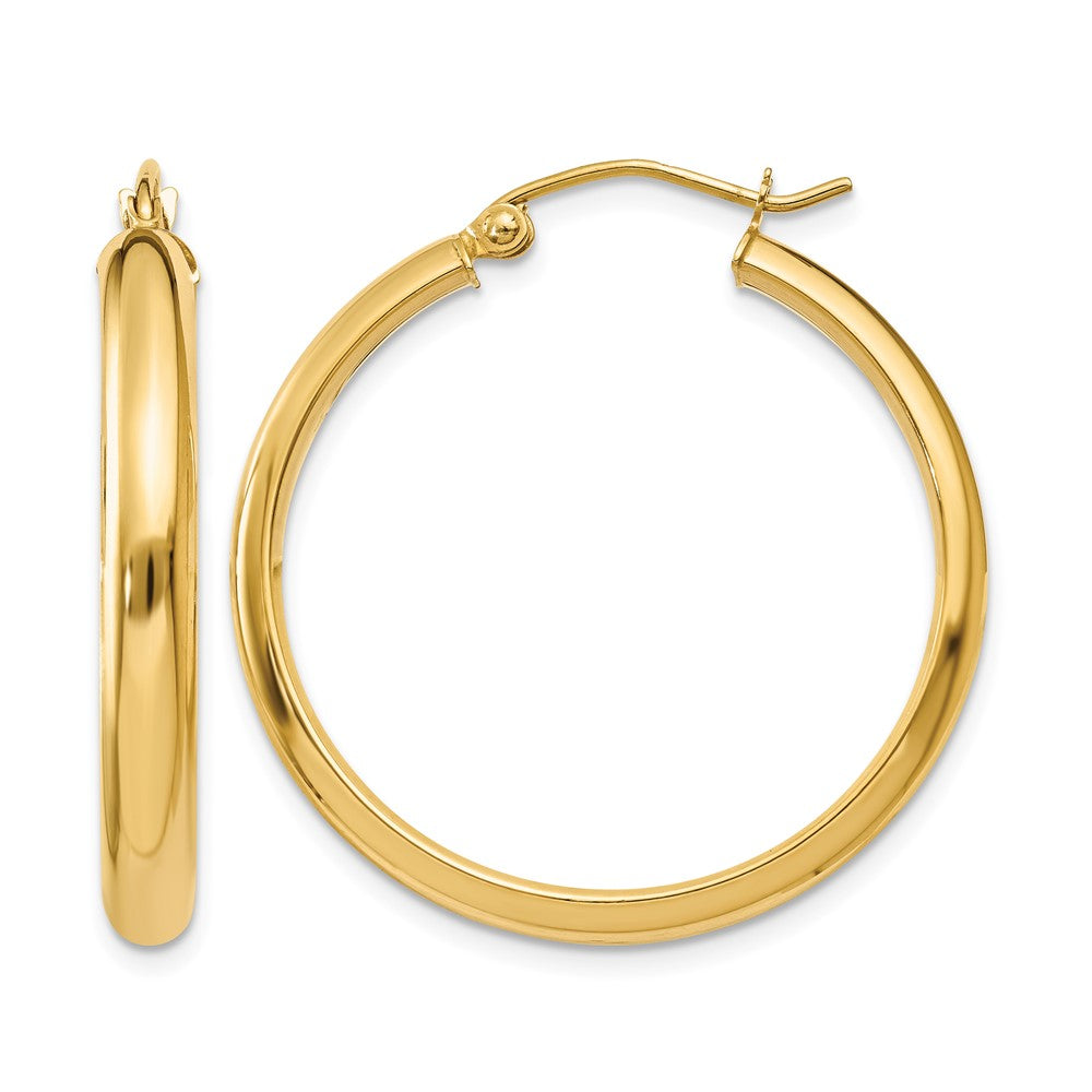 10k Round Tube Hoop Earrings
