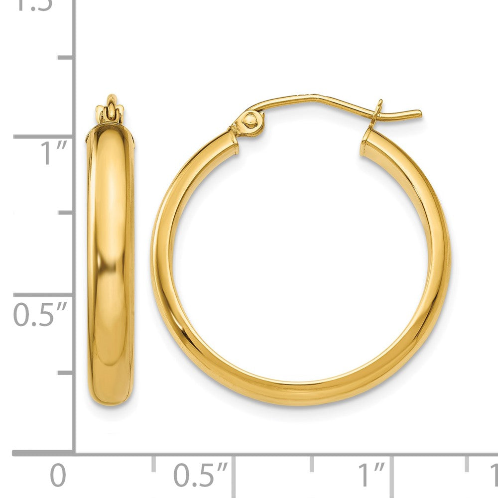 10k Round Tube Hoop Earrings