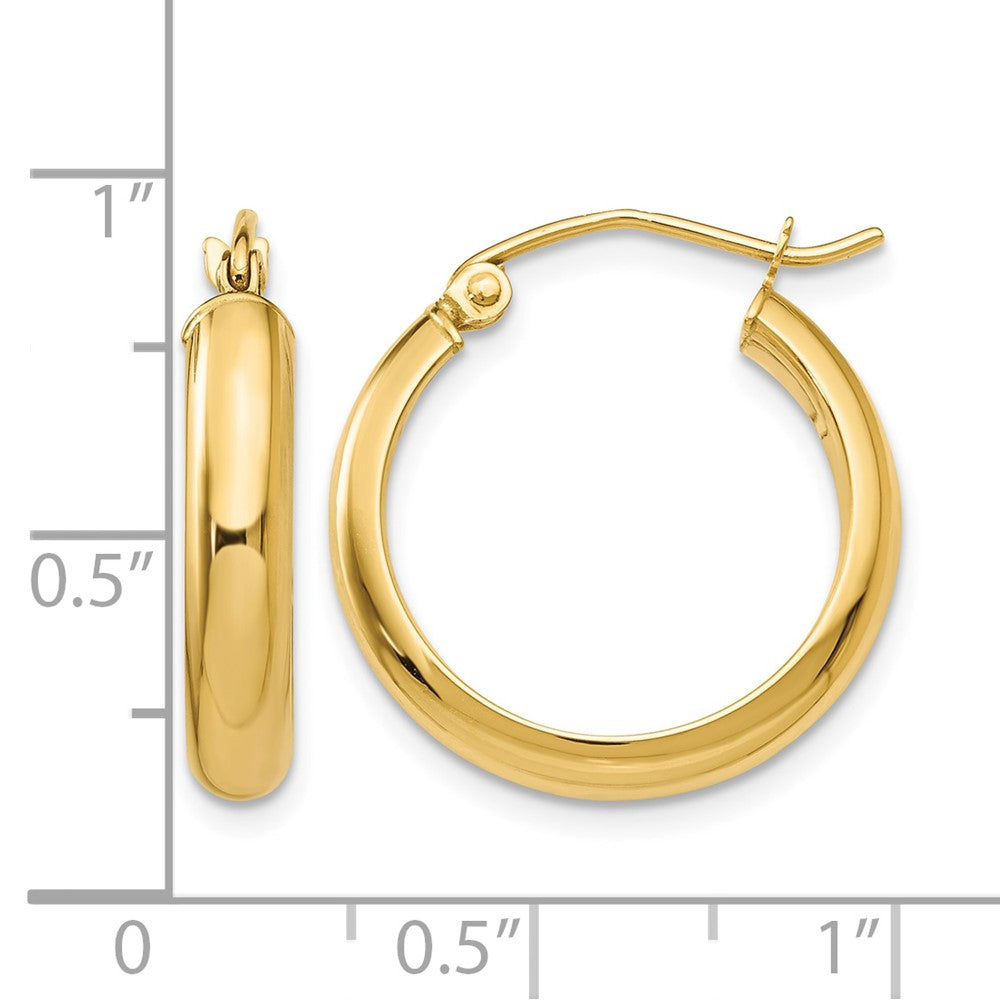 10k Round Tube Hoop Earrings