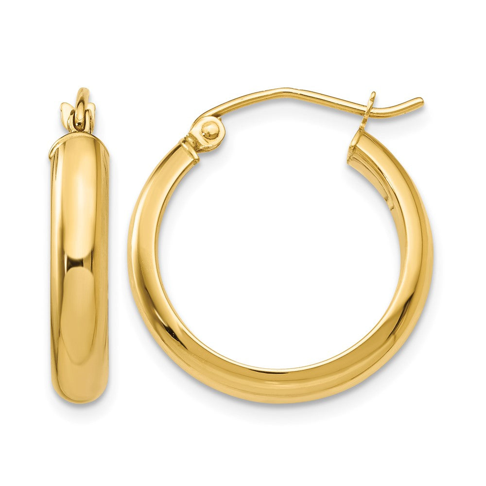 10k Round Tube Hoop Earrings