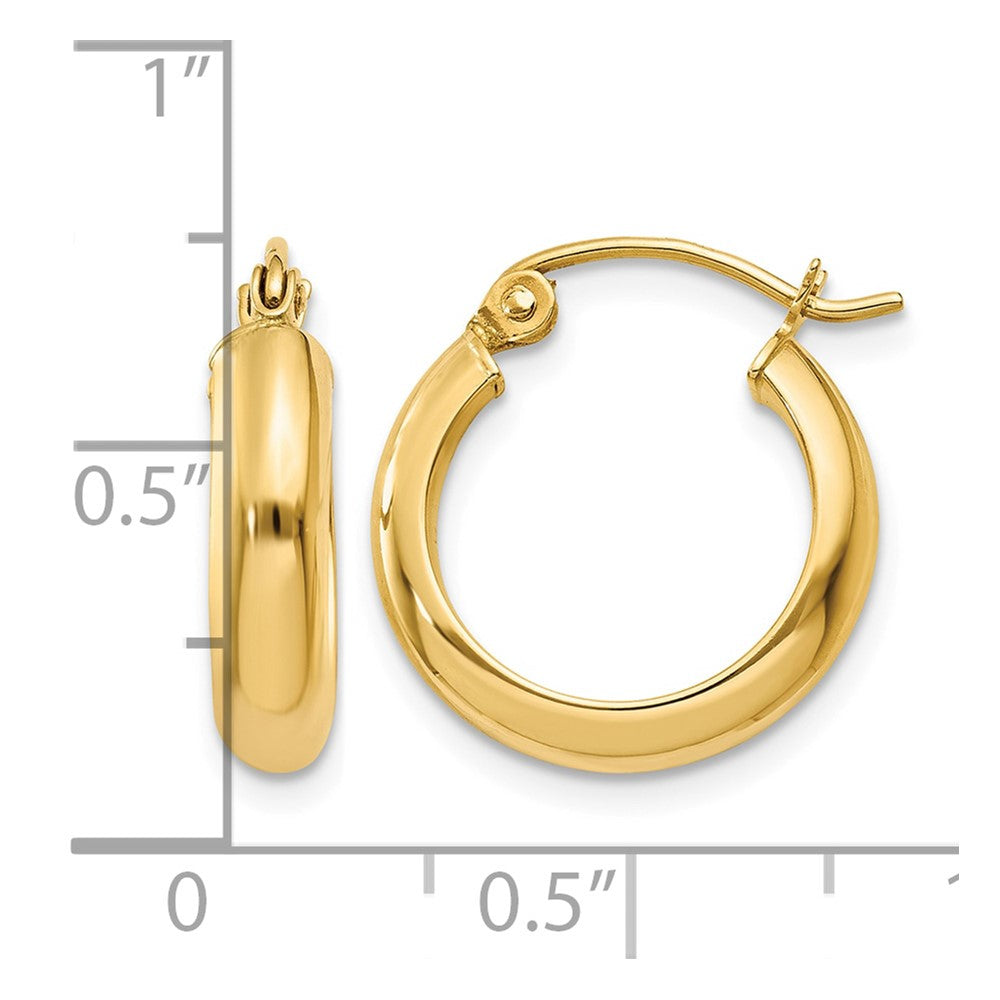 10k Round Tube Hoop Earrings