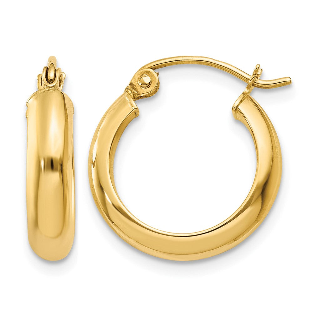 10k Round Tube Hoop Earrings