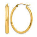 10k Polished 3.5mm Oval Hoop Earrings