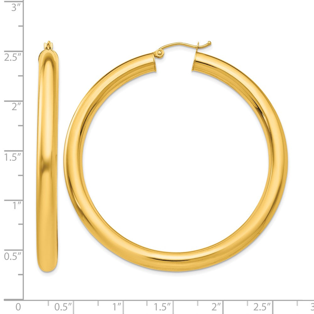 10k Polished 5mm Tube Hoop Earrings