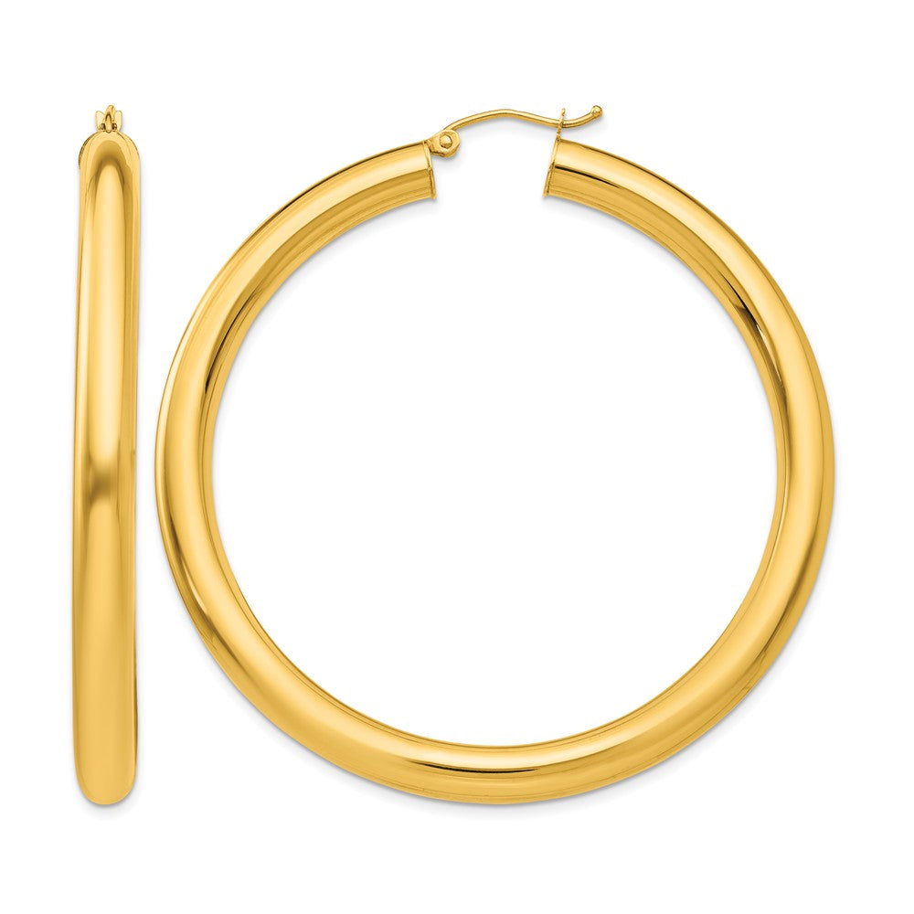 10k Polished 5mm Tube Hoop Earrings