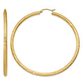 10k Diamond-cut 3mm Round Hoop Earrings