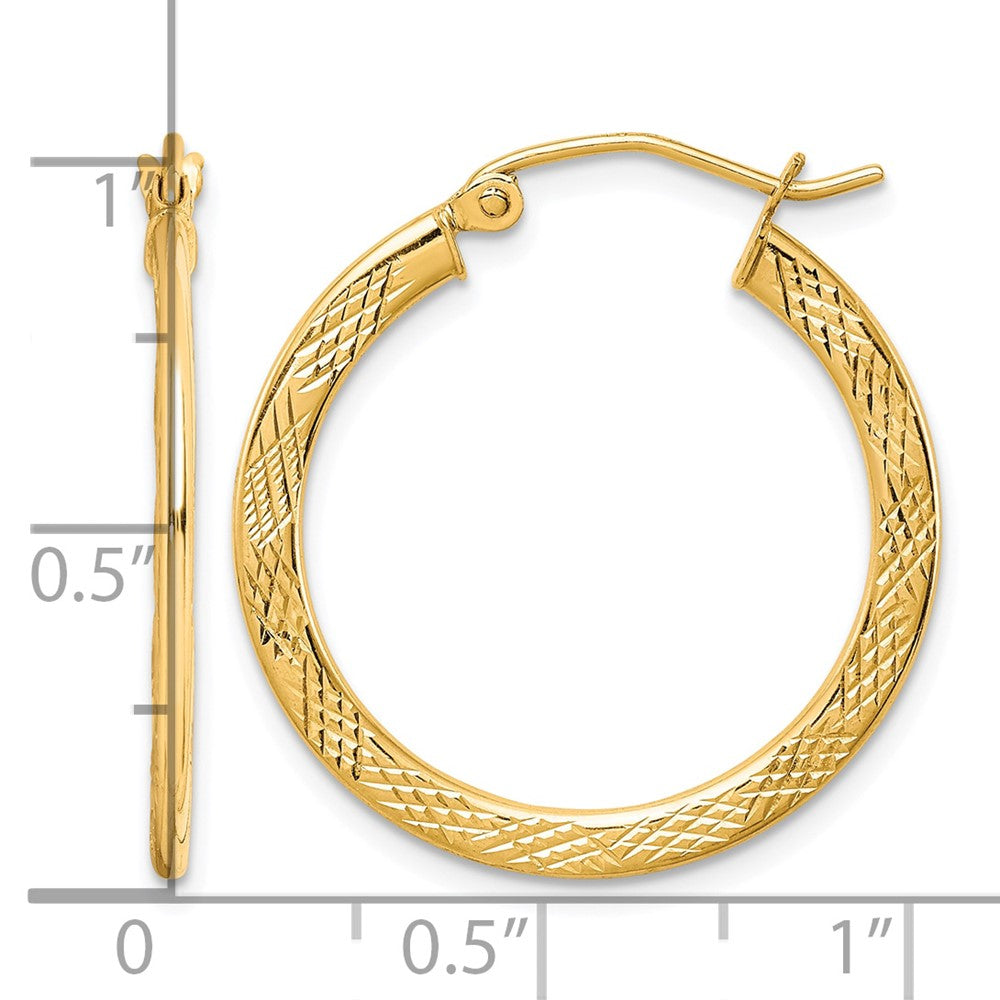 10K Textured Hoop Earrings