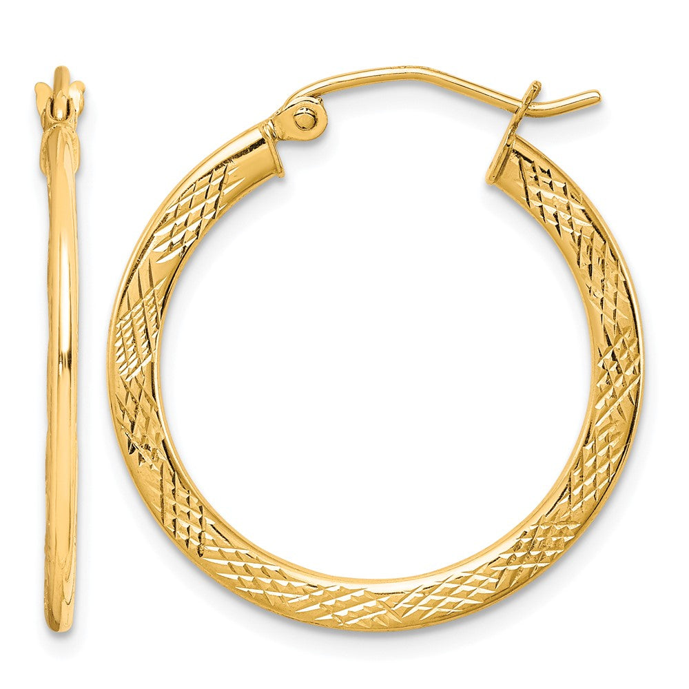 10K Textured Hoop Earrings