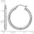 10K White Gold Cut 3mm Hoop Earrings