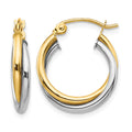 10K Two-tone Twist Hoop Earring