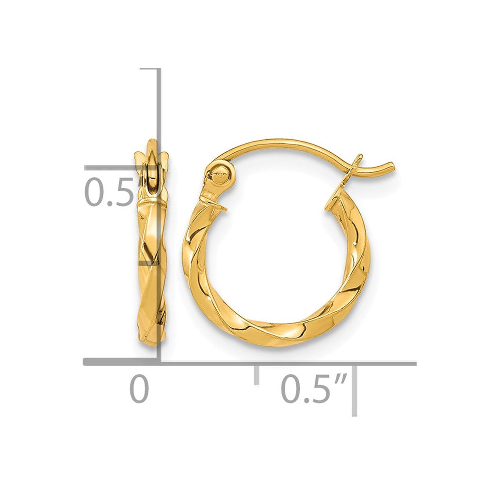 10k Twist Polished Hoop Earring