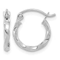 10k White Gold Twist Polished Hoop Earring