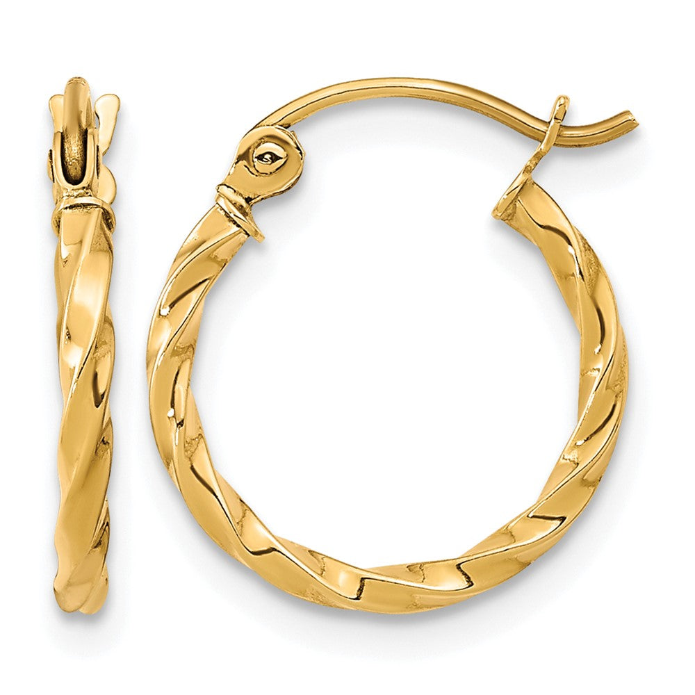 10k Twist Polished Hoop Earring