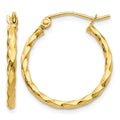 10k Twist Polished Hoop Earring