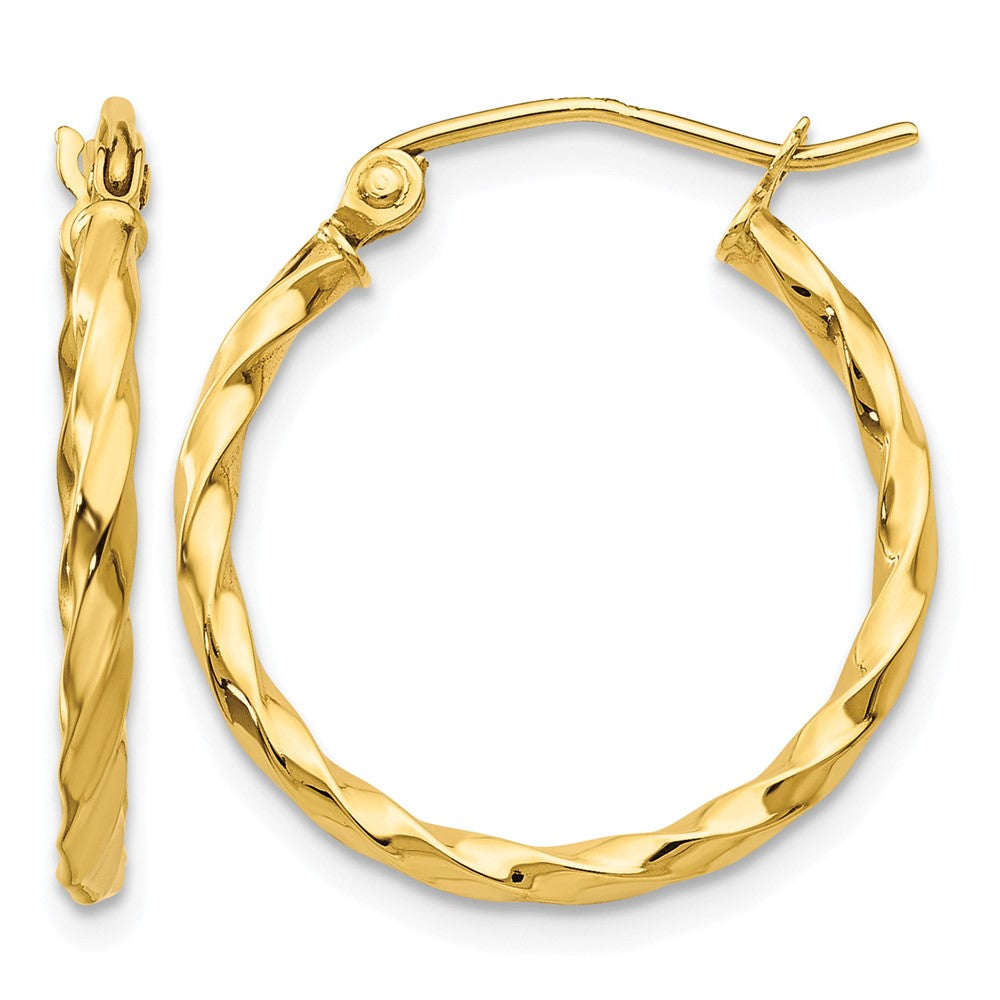 10k Twist Polished Hoop Earring