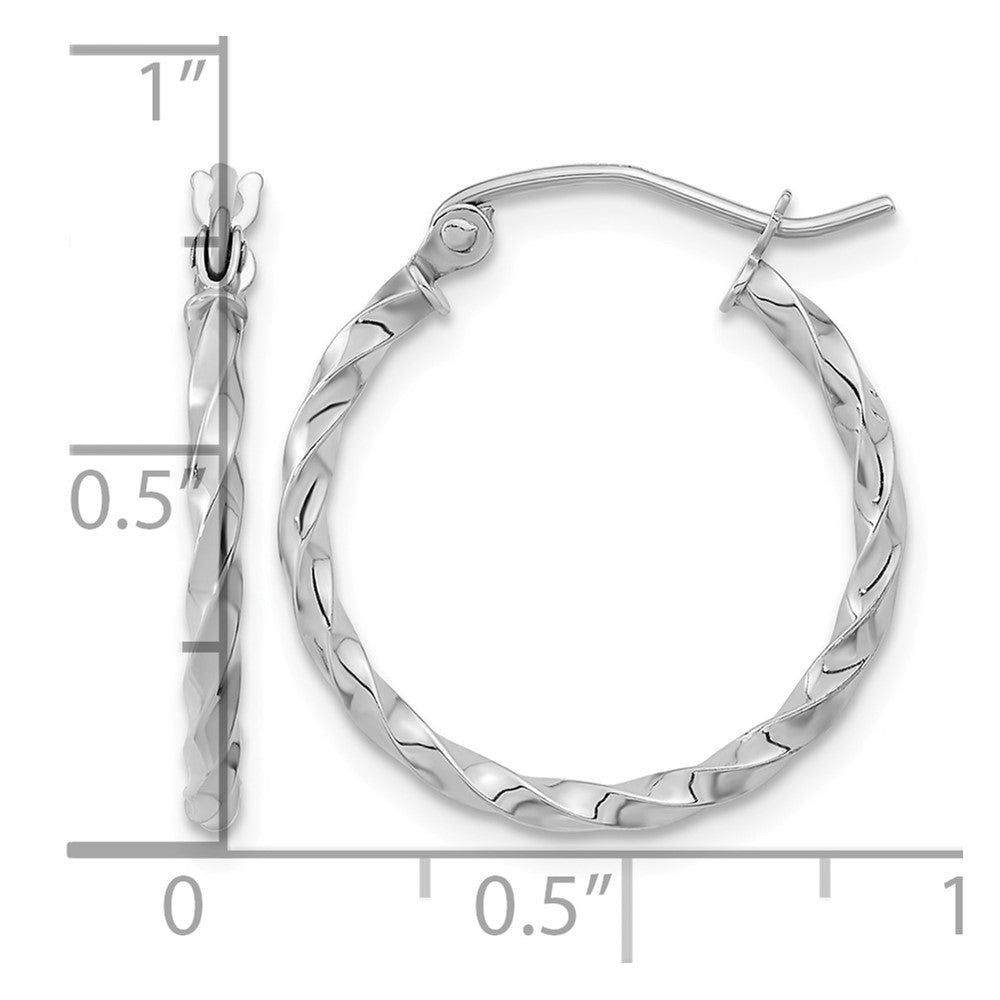 10k WG Twist Polished Hoop Earring