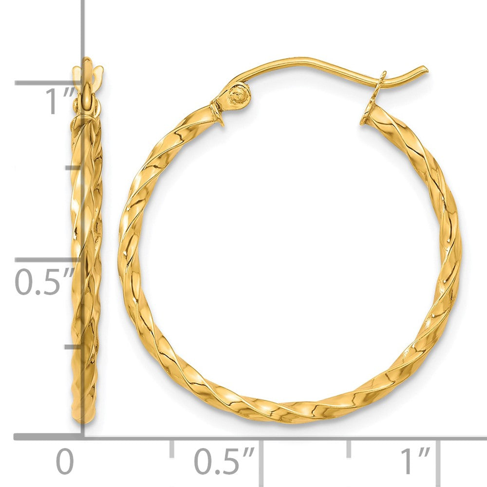 10k Twist Polished Hoop Earring