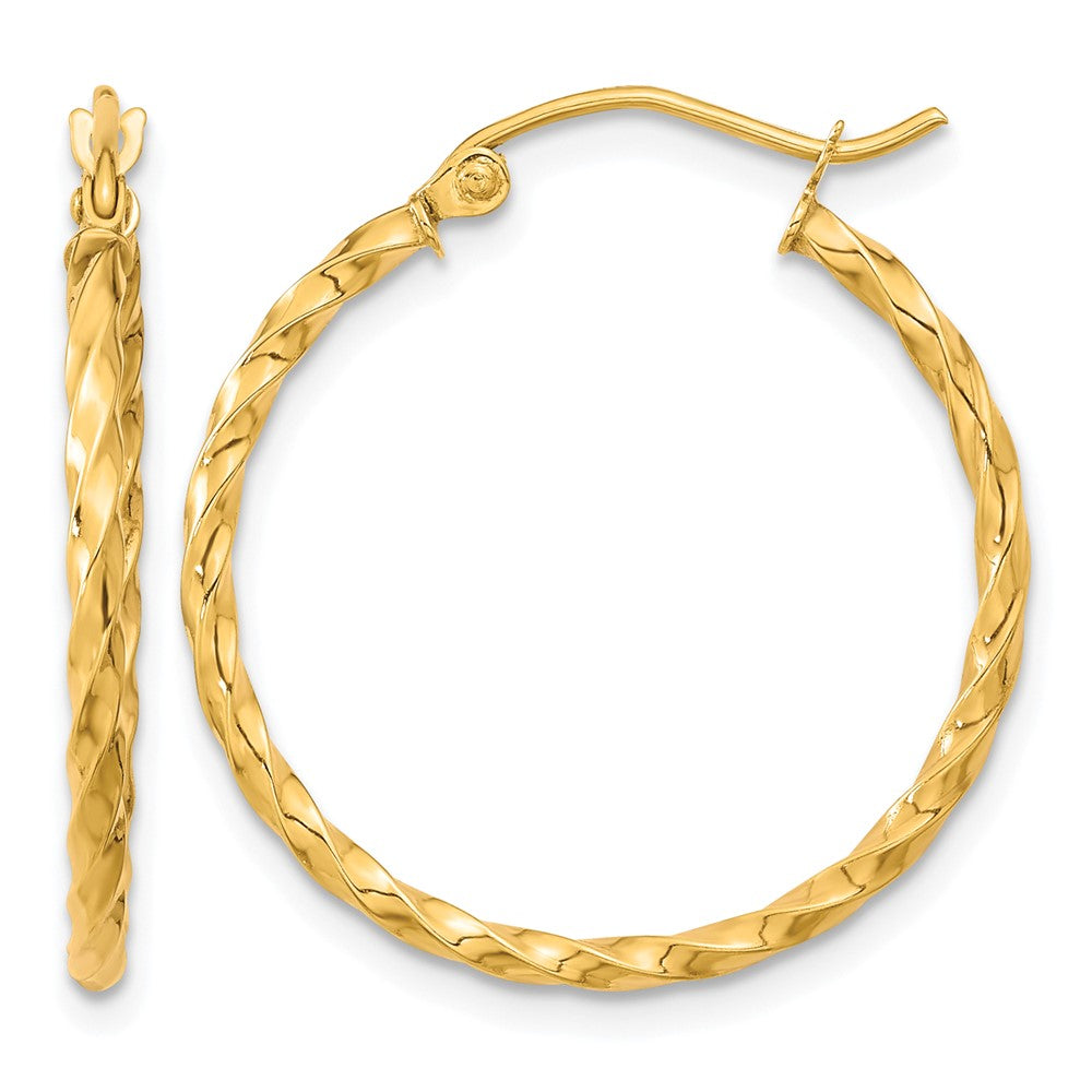 10k Twist Polished Hoop Earring