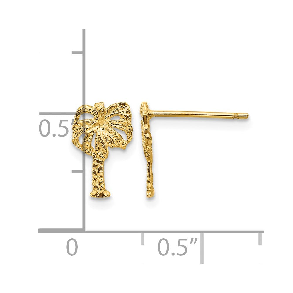 10k Palm Tree Post Earrings