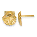 10K Scallop Shell Post Earrings