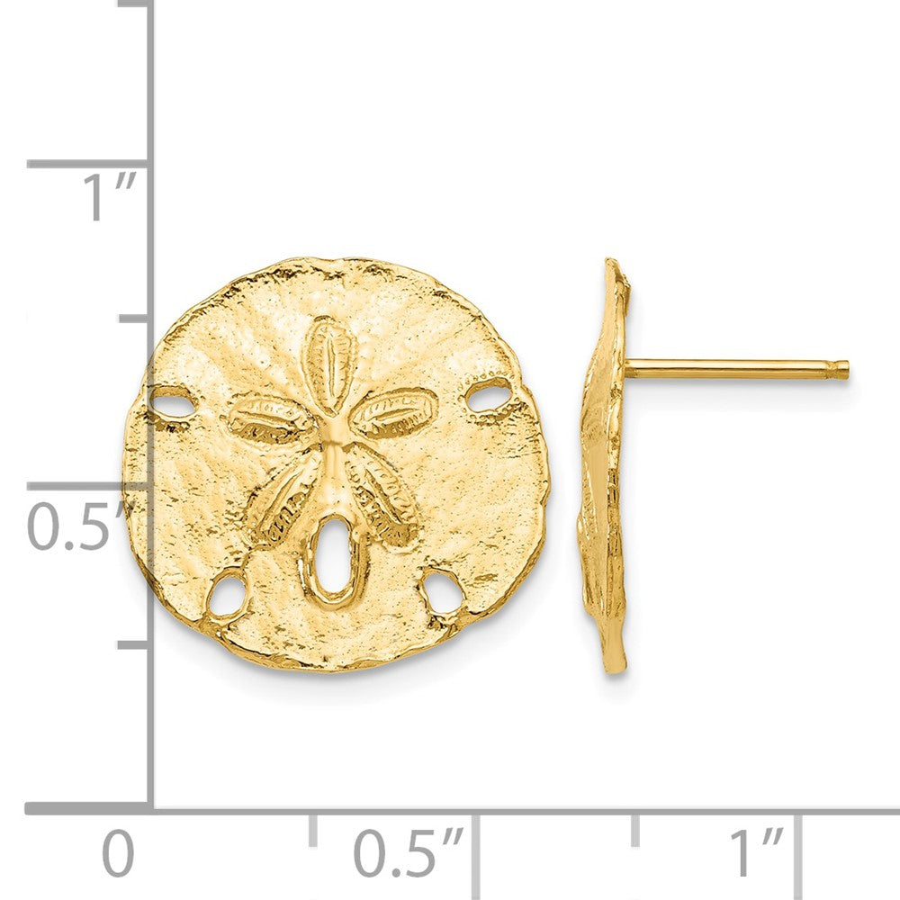 10k Large Sanddollar Post Earrings