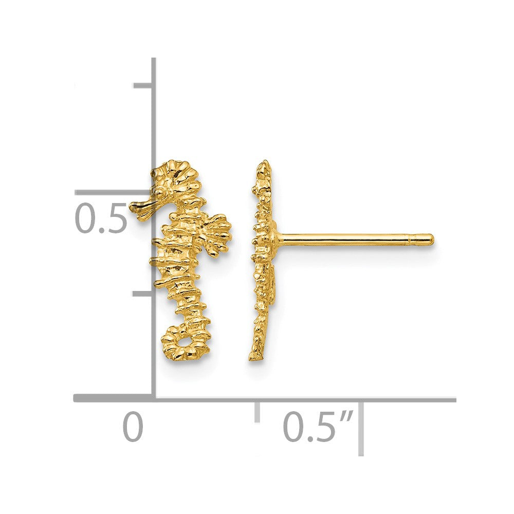 10k Mini Seahorse Post Earrings