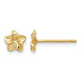 10K Plumeria Flower Post Earrings