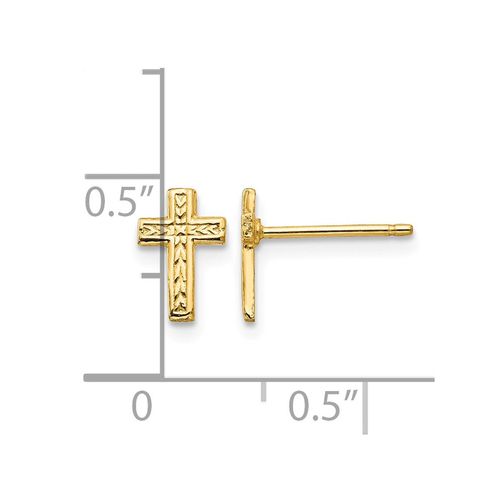 10k Polished Cross Post Earrings
