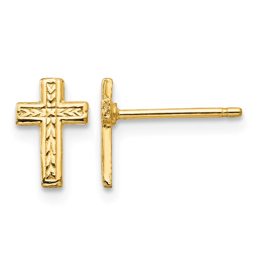 10k Polished Cross Post Earrings