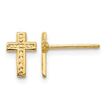 10k Polished Cross Post Earrings
