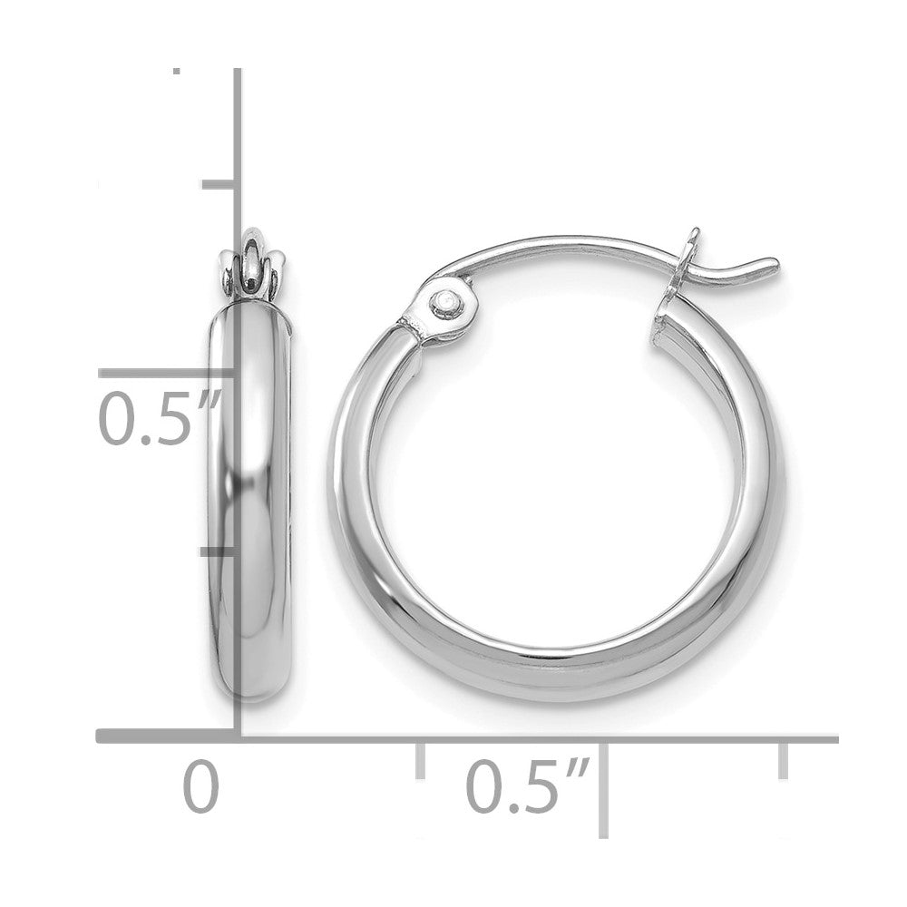 10k White Gold Polished Hoop Earring