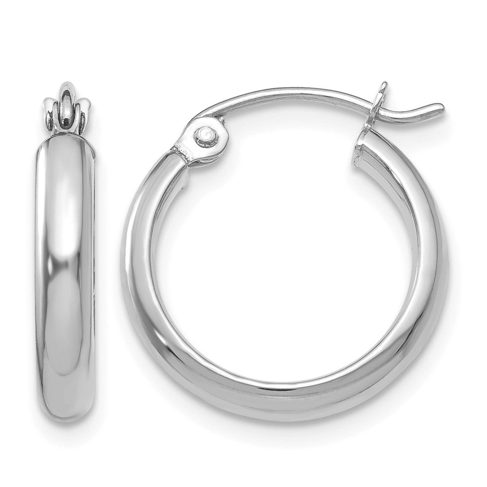 10k White Gold Polished Hoop Earring