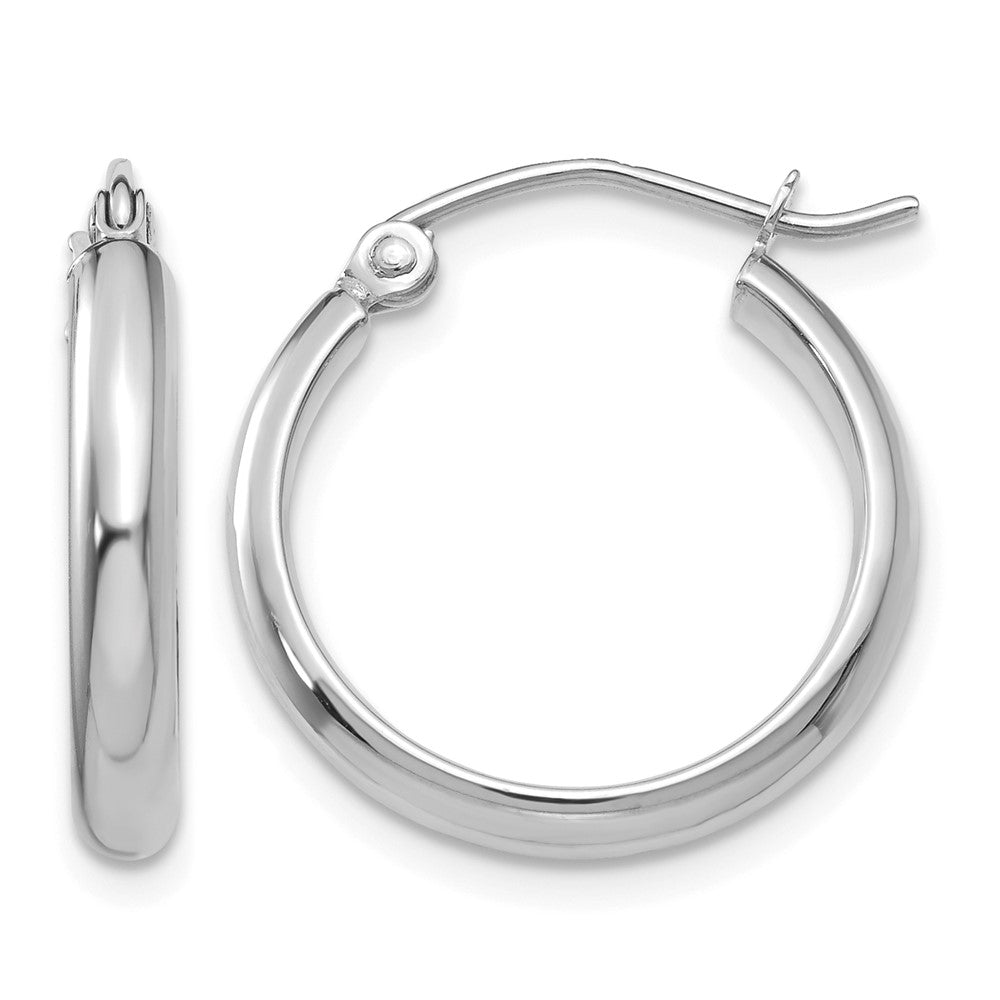 10k White Gold Polished Hoop Earring